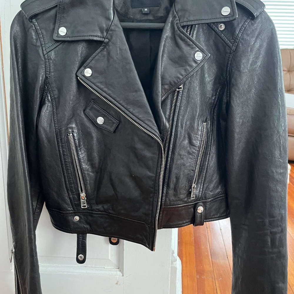 Lamarque Ciara leather women’s moto jacket black